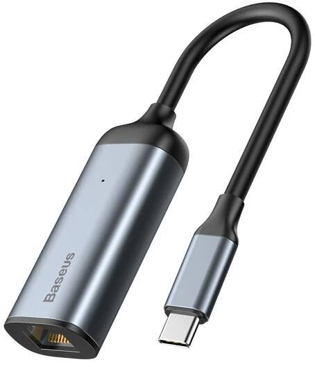 USB-C ethernet / RJ45 adaptér / hub (Baseus) - Dark grey - Avin.cz