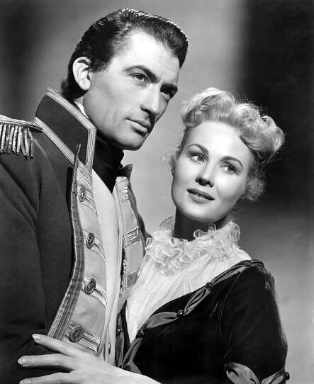 CAPTAIN HORATIO HORNBLOWER, Gregory Peck, Virginia Mayo, 1951