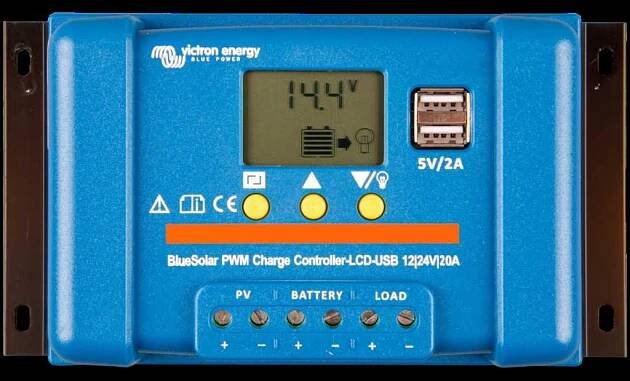 PWM solárny regulátor Victron Energy BlueSolar-LCDandUSB 20A