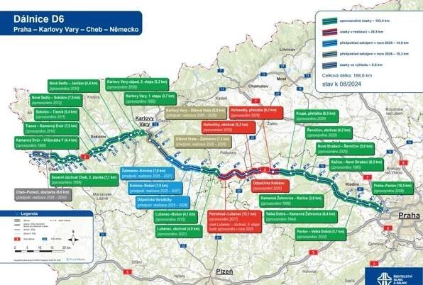 Dálnice Praha – Karlovy Vary u Krupé je v provozu. Víme, kdy budou další úseky