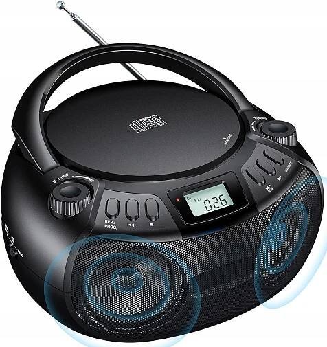 PŘENOSNÝ CD PŘEHRÁVAČ GUERAY BOOMBOX S BLUETOOTH RÁDIEM FM A LCD