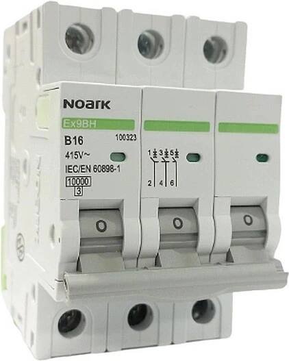 Noark 100323 Ex9BH 3P B16 Instalační jistič 10 kA, charakteristika B, 16 A, 3pól