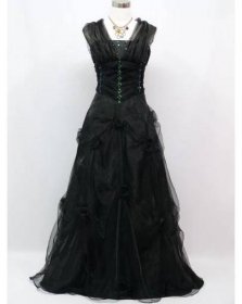 Černé dlouhé levné společenské šaty z organzy na ples na svatbu do tanečních
