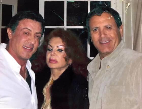 Jackie Stallone a její synové Sylvester a Frank.