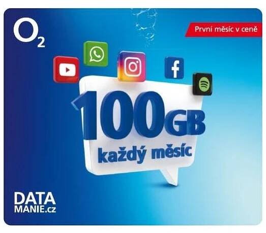 O2 SIM karta Datamánie 100GB - daShop.cz