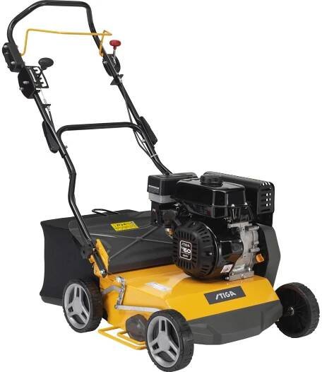 Stiga Benzin-Vertikutierer SVP 40 G mit 40 cm Arbeitsbreite und 50 l Fangsack.