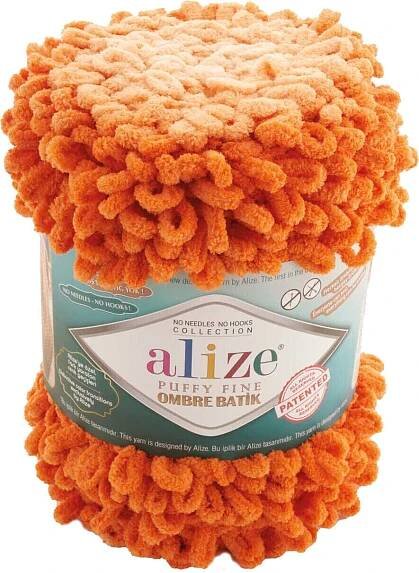 Alize Puffy Fine Ombre Batik 7296 oranžová