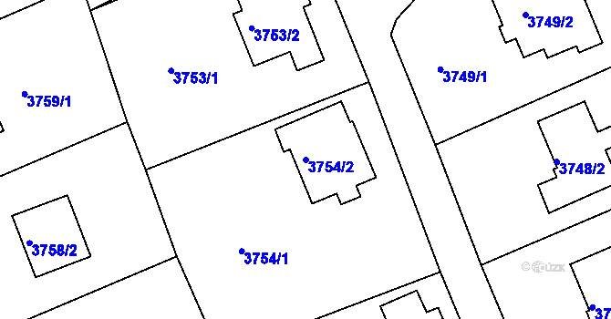 Parcela st. 3754/2 v KÚ Střekov, Katastrální mapa