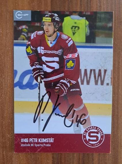 Orig.autogram Petr Kumstát (Sparta Praha) - Ostatní sběratelské předměty