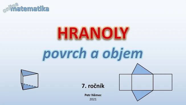 Hranol povrch a objem - matematika 7