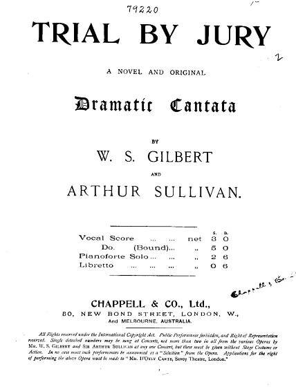 Trial by Jury (Sullivan, Arthur) – IMSLP