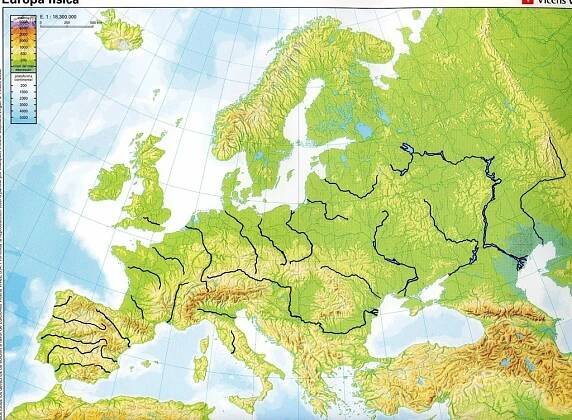 Europe Physical Map - Rivers Diagram | Quizlet