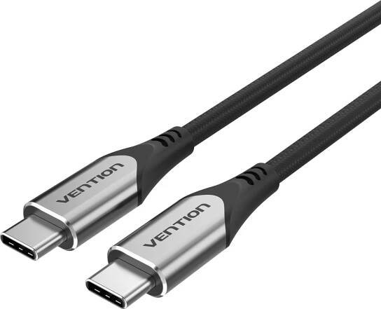 Mobilní telefon Datový kabel Vention Nylon Braided Type-C (USB-C) Cable (4K / PD / 60W / 5Gbps / 3A) 1.5m Gray