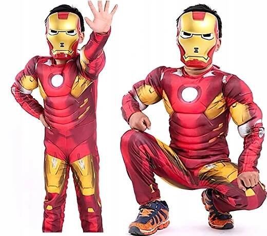 Dětský kostým Svalnatý Iron man s maskou, L