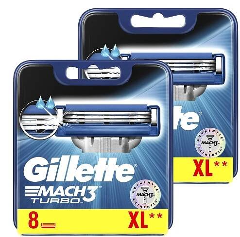 Gillette Mach3 Turbo náhradní hlavice 8 ks + 8 ks