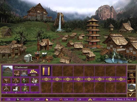 Fotka: Sídlo elfů a jejich stromových spojenců v Heroes of Might and Magic 3