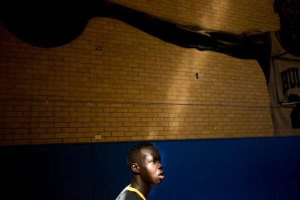   ‘Savannah Pride’ for The New York Times.  Adup Deng Adup at practice with the Savannah Pride basketball club. The team is comprised of South Sudanese Australian players, many of whom are attracting attention from US prep schools and colleges. Sydne