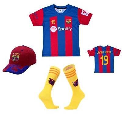 Numberoplus Premium dětské fotbalové tričko a kšiltovky a Fotbalové ponožky FC Barcelona - Lamine Yamal 19 Velikost: XXL