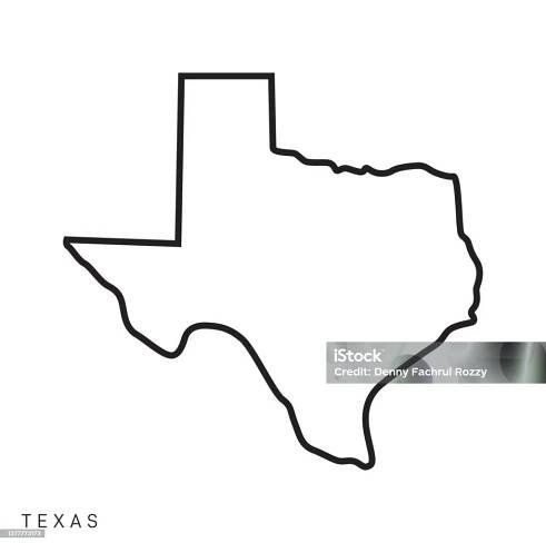 Texas - Státy USA Obrysová mapa Vektorová šablona ilustrační design. Upravitelný tah. - Bez autorských poplatků Texas - Jihozápadě spojených států amerických vektorové obrázky
