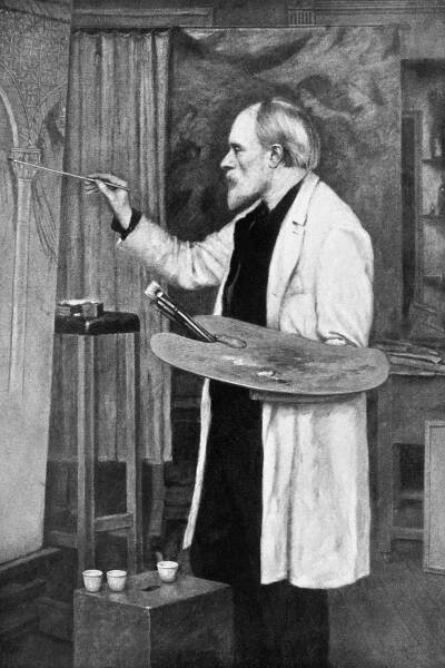 Drawing Depicting English Artist Sir Edward Caley Burne Jones at Work