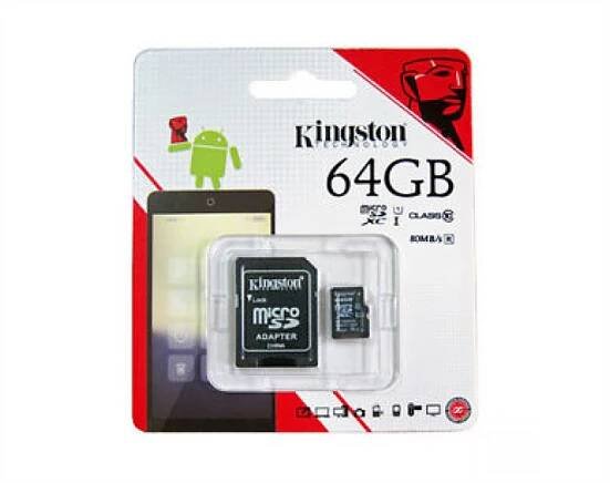 KINGSTON MICRO SD 64 GB MEMORY CARD