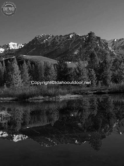 Boulder Mountains Spring Glass Image - Sun Valley Idaho Photography Sales, Sun Valley Idaho Image Sales
