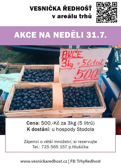 Trhy Ředhošť - akce borůvky 1