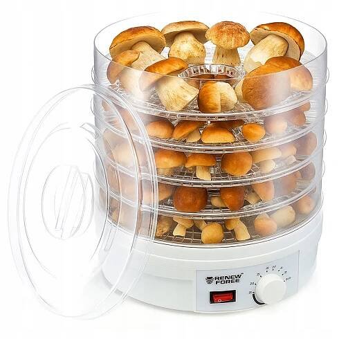 SUŠIČKA NA HOUBY A OVOCE POTRAVINÁŘSKÁ 5 ÚROVNÍ + TERMOCIRKULACE Stav balení originální