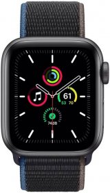Chytré hodinky Apple Watch SE (1. gen) / 40 mm / 32 GB / GPS + cellular / provlékací sportovní řemínek / Charcoal gray / ROZBALENO