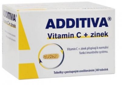 Additiva Vitamin C + zinek 80 kapslí cena od 219 Kč