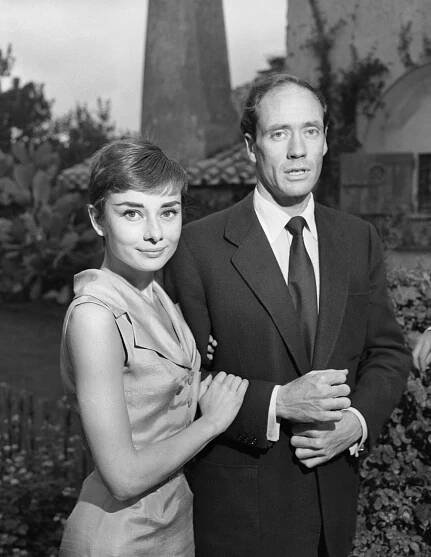 Audrey Hepburn and Mel Ferrer photographed on their honeymoon at their villa, the Villa Rolli at Albano, near Rome, September 30, 1954. They were married in Switzerland at a very private ceremony.