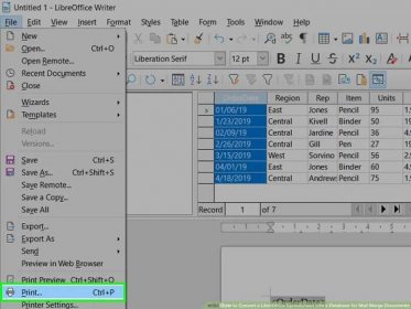 How to Convert a LibreOffice Spreadsheet Into a Database for Mail Merge Documents
