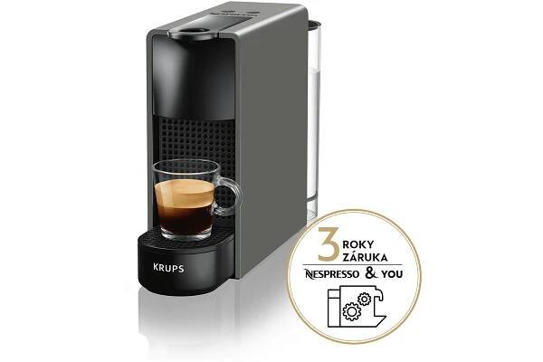 Kapslový kávovar Krups Nespresso Essenza Mini XN110B10 šedý