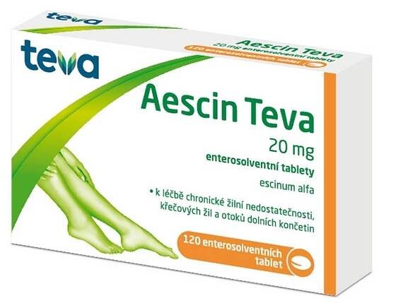 AESCIN-TEVA 20 mg 120 tablet (Křečové žíly) - Jednodruhové