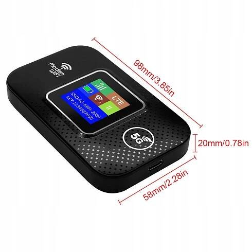 PŘENOSNÝ MODEM WIFI ROUTER 4G LTE 5G SIM BEZDRÁTOVÝ ROUTER DO AUTA Maximální rychlost stahování 150 Mb/s