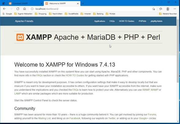 Lokaler Webserver mit XAMPP – Schlagercity