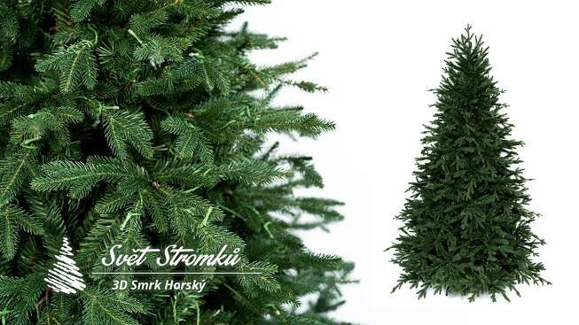Umělý vánoční stromek 3D Smrk Horský 150cm