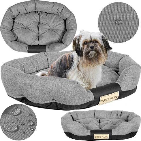 Pelíšek Pro Psy Sofa, Gauč, 130X105 Cm, Prostor Pro Jméno, Podestýlka, Polštáře, Pohovka, Ohrádka, Oválný, Šedá