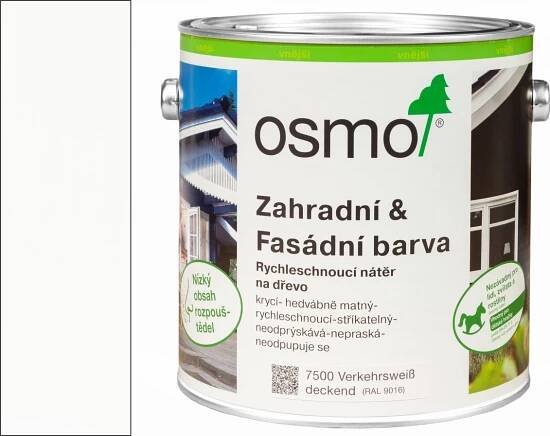 OSMO Color Zahradní a fasádní barva 2,5 l 7500 dopravní bílá