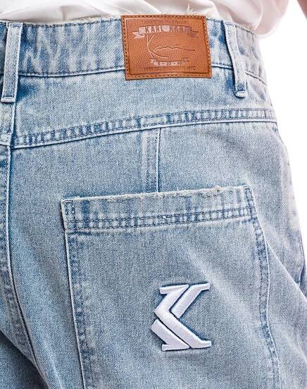 Džíny Karl Kani OG Wavy Baggy Workwear Denim bleached blue