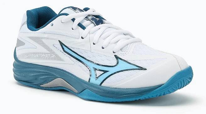 Dětské boty na volejbal Mizuno Lightning Star Z7 white/sailor blue/silver