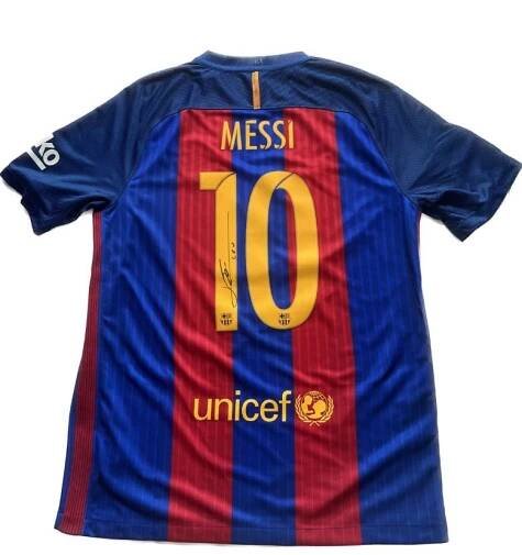 Lionel Messi podepsaný dres FC Barcelona s certifikátem pravosti  - undefined