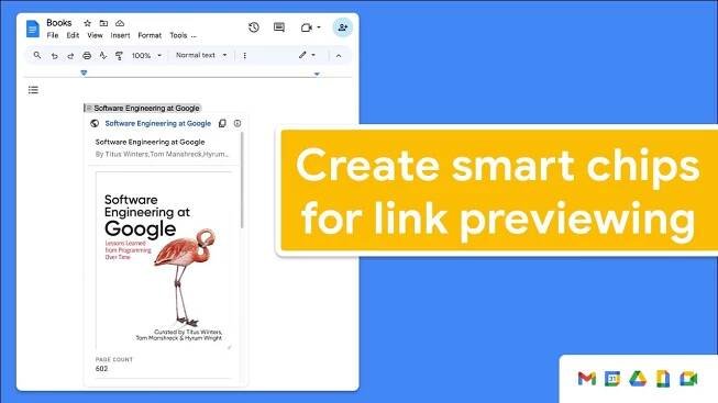 How to create smart chips to preview links in Google Docs