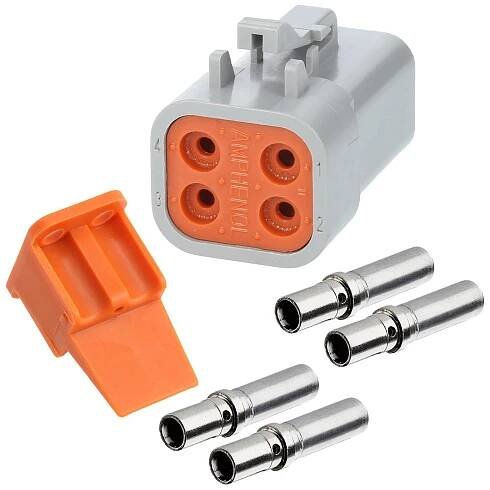 ATP06-4S-KIT01 Amphenol AS-4SF 114 SET cable box ATP series Socket, 4-pole, Crimp connection Insulation diameter 3.4 mm - 4.95 mm, Contact size size 12