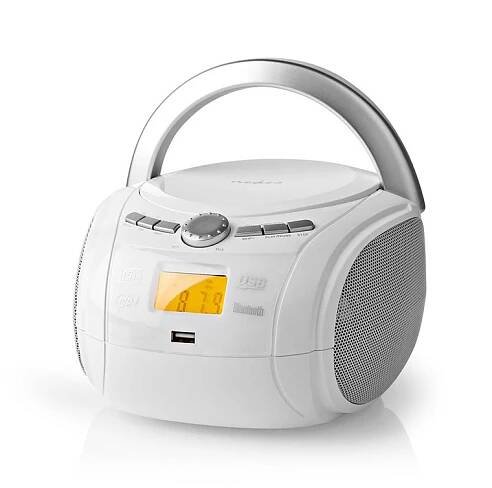 Rádio přenosné NEDIS SPBB100WT bílé CD přehrávač