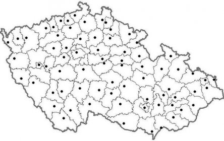 Slepá mapa okresů a měst