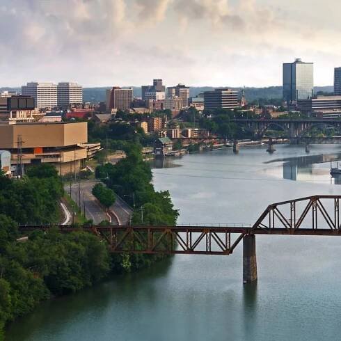 It's possible to travel by boat from downtown Knoxville to either the Gulf of Mexico or the Great Lakes.
