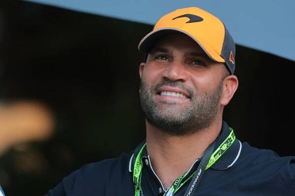 Former MLB players Albert Pujols attends the F1 Miami Grand Prix at Miami International Autodrome. 
