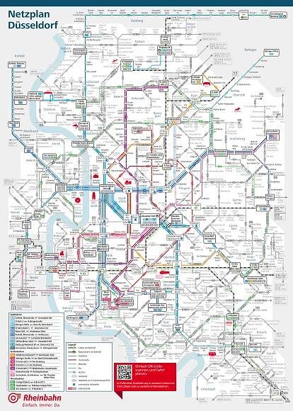 Podrobná mapa metra Düsseldorf.