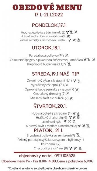 Obedové menu - LightHouse Club